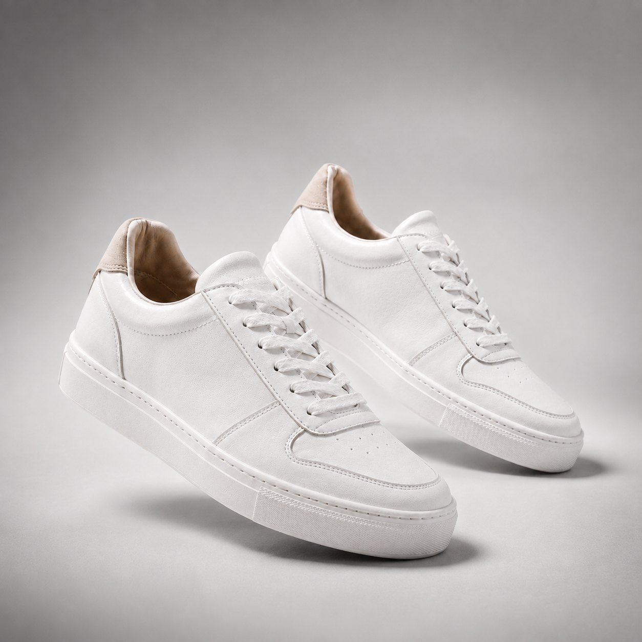 A single pair of white trainers